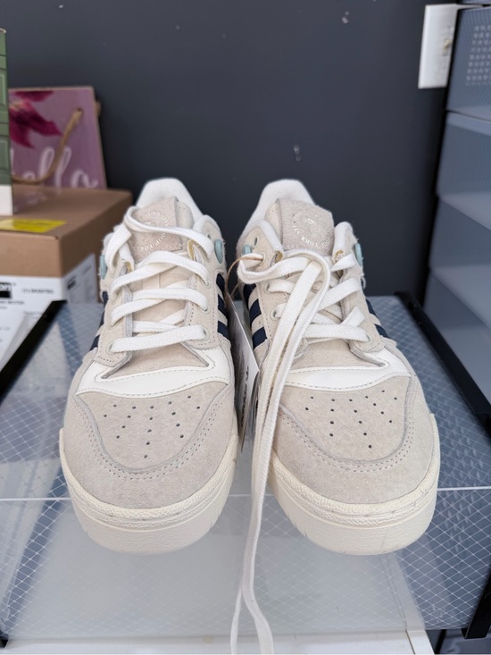 adidas Shoes - adidas Rivalry 86 Low Sneakers in Beige, Navy & Orange Accent